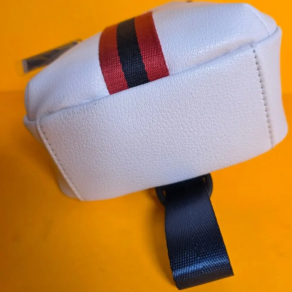 NWT Nautica Bowline Sling Mini Backpack White Navy Red Convertible Bag Purse